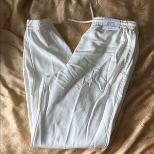 H&M White High Waisted Sweatpants